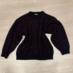 Men's Black and Red Crewneck Sweater